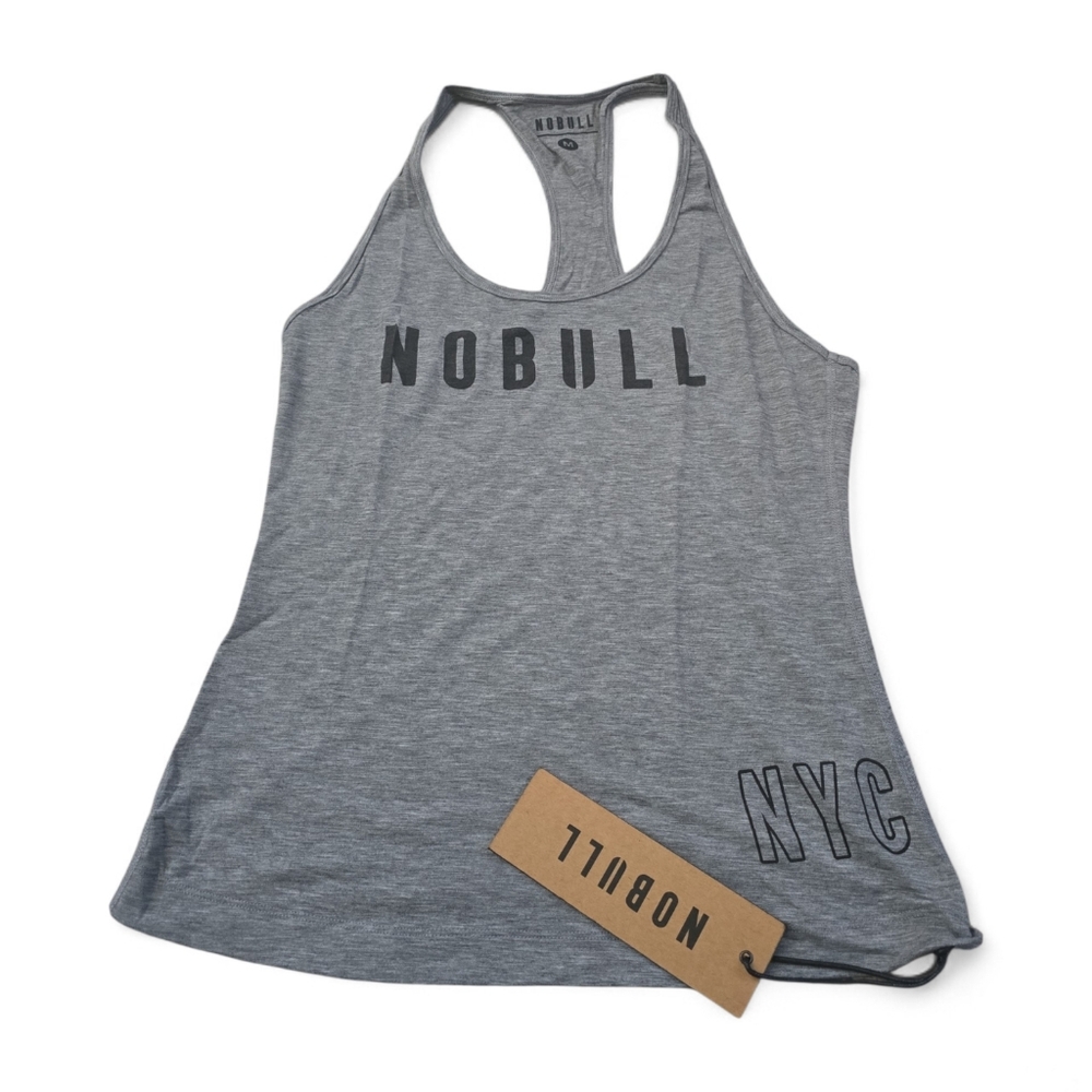 NOBULL Gray Racerback Tank with NYC Graphic
